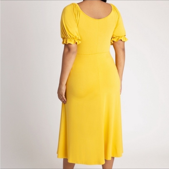 Yellow Sweetheart Neckline Dress ELOQUII - Picture 3 of 8